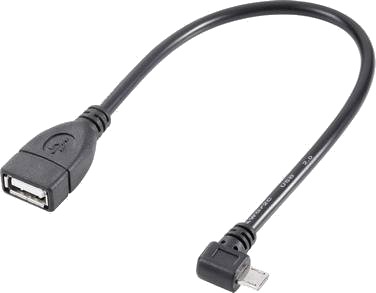 Renkforce USB-Kabel Micro-USB Til USB-A 2.0 OTG Vinklet Svart 10cm