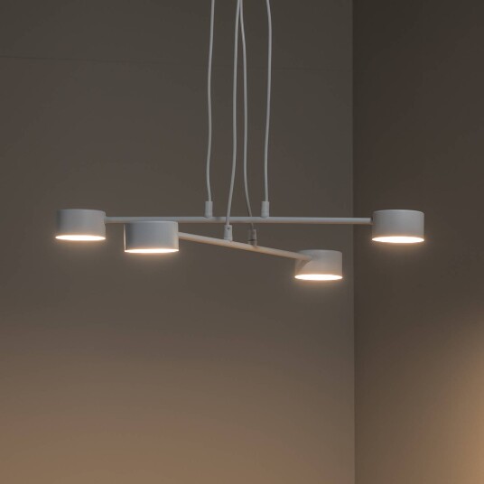 EMIBIG LIGHTING Modus 4 hengelampe stål 4 lyskilder GX 53 hvit