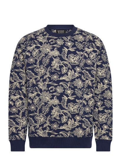 Scotch & Soda Printed Relaxedfit Sweatshirt Navy M