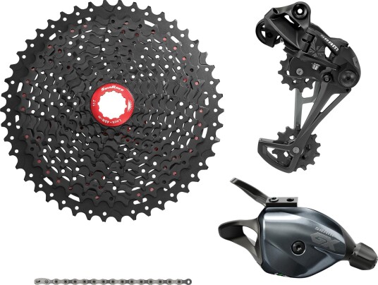 SRAM/Sunrace 12-Speed gruppe til vanlige. body 11-50T Sort/Grå