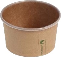 Isbæger 180 Ml 5 Oz Ø85x52 Mm Kraft Pap Pla Bionedbrydelig Brun,20 Ps X 50 Stk/Krt