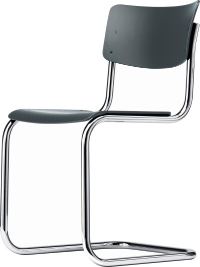 Thonet S 43 Cantilever Spisestol Krom/ Sort Grå Bøketre Thonet S 43 Cantilever Spisestol Krom/ Sort Grå Bøketre