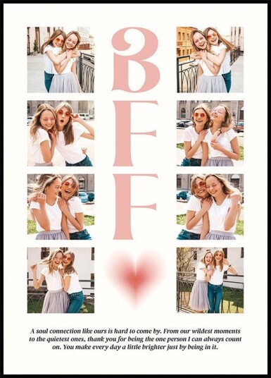 BFF Photo Collage Personal Plakat Plakat / 70x100cm BFF Photo Collage Personal Plakat Plakat / 70x100cm
