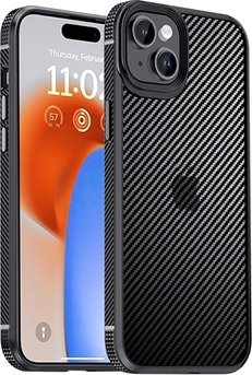iPhone 15 Plus iPaky Hybrid-deksel - Karbonfiber - Svart
