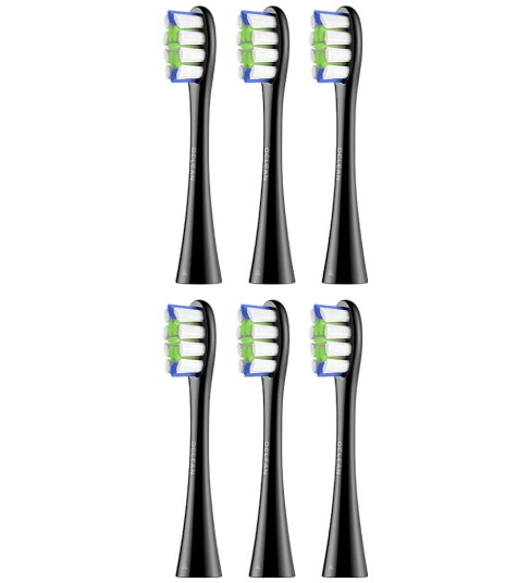 OCLEAN PROFESSIONAL CLEAN BØRSTEHODER 6 STK, SVART
