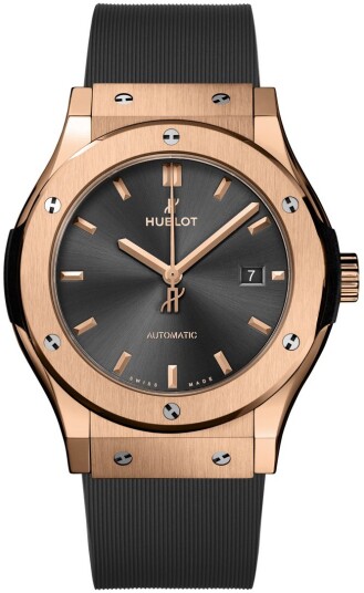 Hublot Herreklokke 542.OX.7081.RX Classic Fusion Grå/Gummi Ø42 mm Hublot Herreklokke 542.OX.7081.RX Classic Fusion Grå/Gummi Ø42 mm