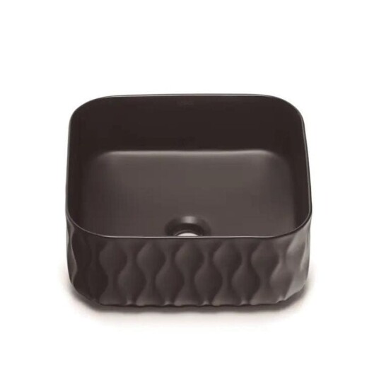 Bathco Sand Waves Firkantet Bolle Svart Matt KO-4175