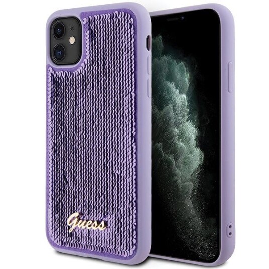 Guess Sequin Script Metalinis Dėklas Iphone 11 / Xr - Violetinė