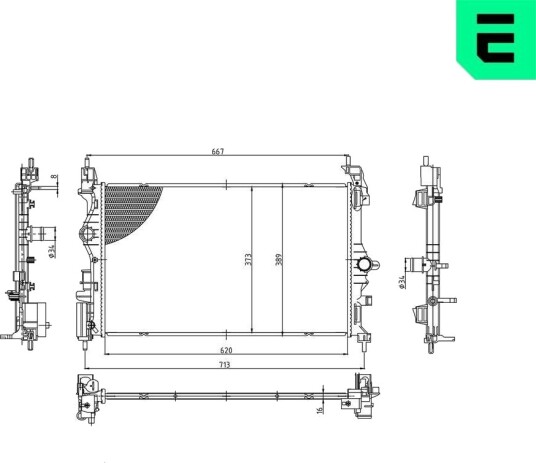 ERA 673570 Radiator motorkjøling ERA 673570 Radiator motorkjøling