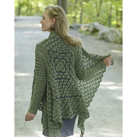 Â Green Envy by DROPS Design Jakke Hekleoppskrift str S XXXL