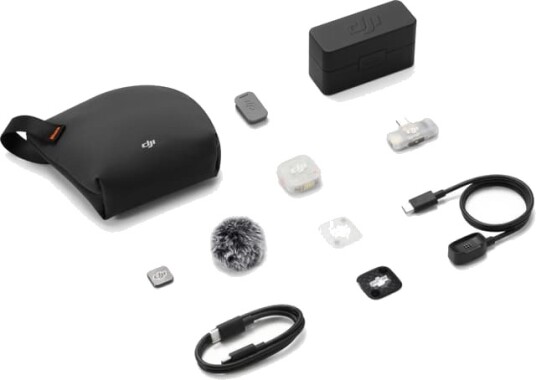 DJI Mic Mini 2S trådløs mikrofon med ladeetui og 28 timers lagring