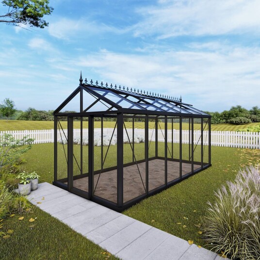 Drivhus Oasen Senior Victorian Svart, 10,8 M²