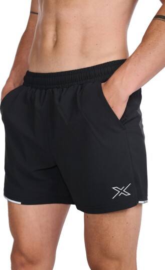 2XU Men's Aero 5 Inch Shorts BLACK/SILVER REFLECTIVE XL, BLACK/SILVER REFLECTIVE