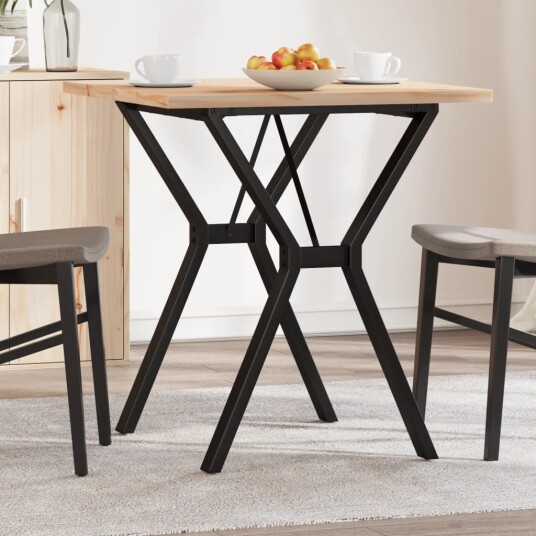 Spisebord Y-ramme 70x70x75,5 cm heltre furu og støpejern 3282781