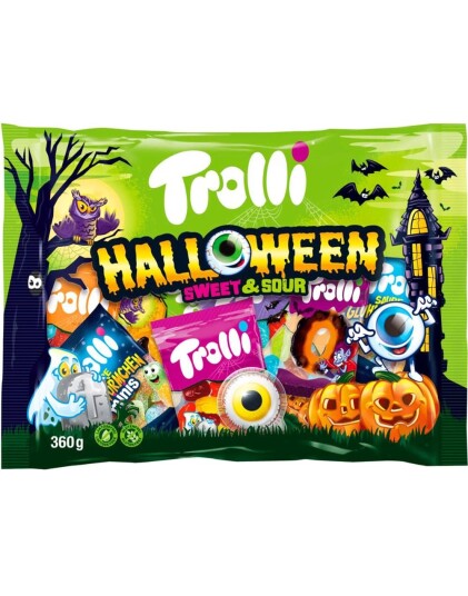 Stor Pose Trolli Sweet and Sour Mix med 19 Forskjellige små Godteposer 360 gram Stor Pose Trolli Sweet and Sour Mix med 19 Forskjellige små Godteposer 360 gram