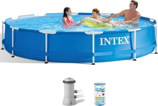 Intex BASSENG METAL RAMME POOL SETT 366X76 CM 6503 L MED FILTERPUMPE