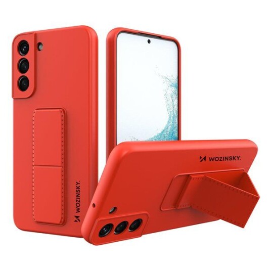 Wozinsky Kickstand Case Silicone Case with Stand Samsung Galaxy S22+ Case Red