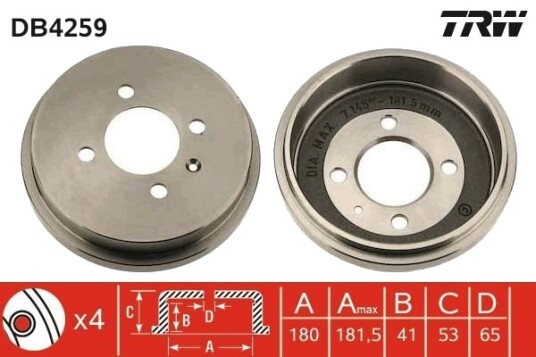 Bremsetrømmel TRW DB4259 Bremsetrømmel TRW DB4259