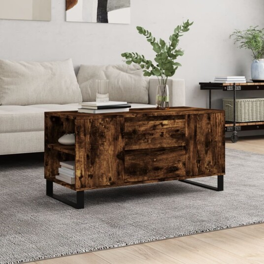 Salongbord røkt eik 102x44,5x50 cm konstruert tre 8721012113206