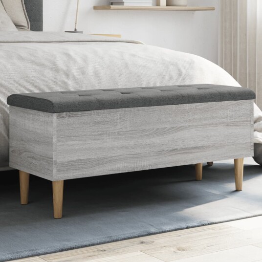 Oppbevaringsbenk grå sonoma 102x42x46 cm konstruert tre 8721012162907