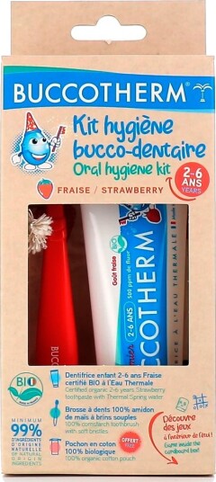 Barnetannkrem + Barnetannbørste BuccoTherm Oral Hygiene Kit 26 år  skånsom tannpleie til barn