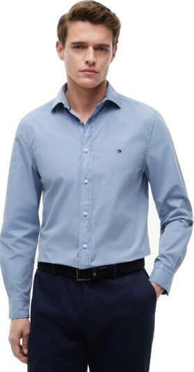 Tommy Hilfiger Gmd Poplin Semi Spread Rf Sht   Blue   XS
