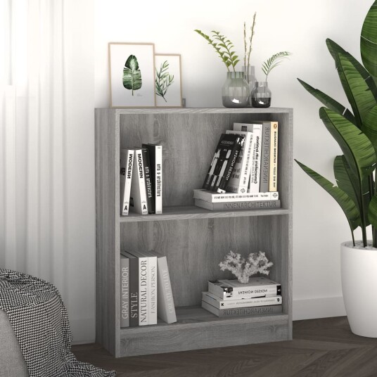 vidaXL Bokhylle gr? sonoma 60x24x74,5 cm konstruert tre vidaXL Bokhylle gr? sonoma 60x24x74,5 cm konstruert tre