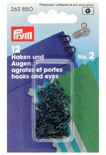 Hekter 12 stk No . 2  svart
