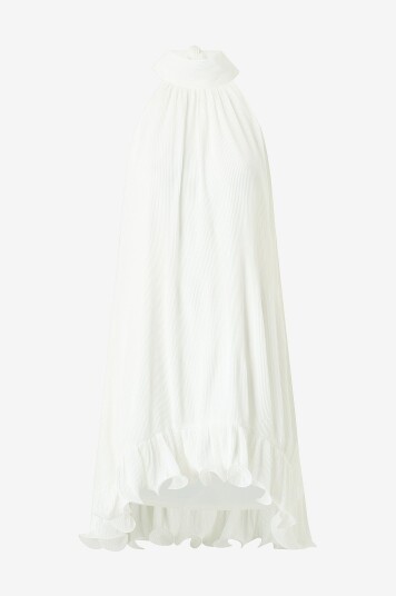 Gina Tricot Kjole Pleated Frill Mini Dress Hvit