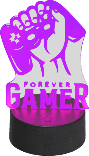Mecharite 3D Nattlampe Forever Gamer RGB LED 0,5W USB/batteri Mecharite 3D Nattlampe Forever Gamer RGB LED 0,5W USB/batteri