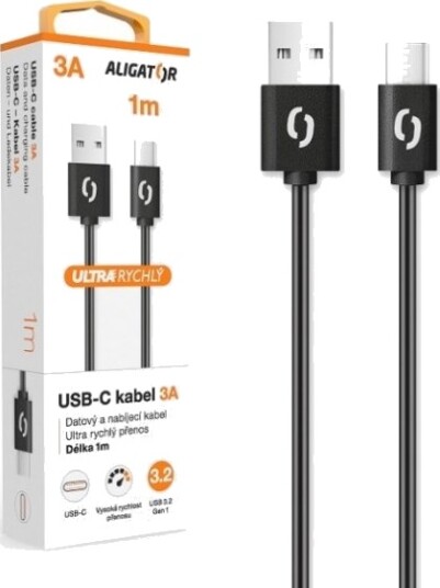 Aligator Datkp43 Usb-Kabel 1 M Usb 3.2 Gen 1 3.1 Gen 1 Usb A Usb C Svart