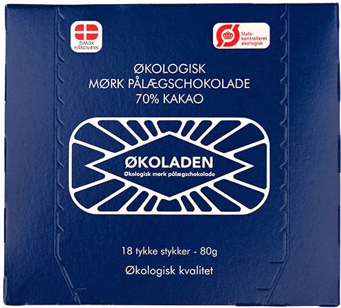Økoladen Mørk påleggsjokolade 70 % 18 stk Øko - 80 g