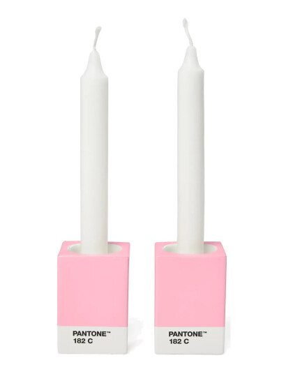 PANTONE Pantone Candlestick Set Of 2 - Pink - ONE SIZE PANTONE Pantone Candlestick Set Of 2 - Pink - ONE SIZE