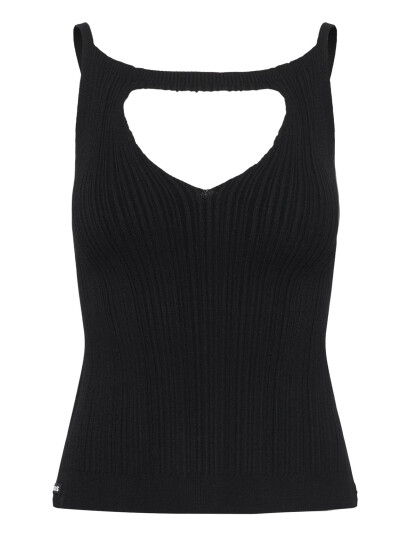ALOHAS Temis Black Tricot Top - Black - XS