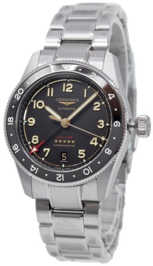 Longines Herreklokke L3.802.1.53.6 Spirit Zulu Time Sort/Titan Ø39 mm Longines Herreklokke L3.802.1.53.6 Spirit Zulu Time Sort/Titan Ø39 mm