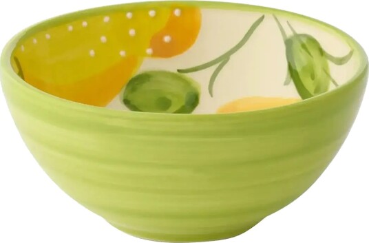 J Line Bowl Lemon Ceramic Yell/Grn S   Yellow   Ø 14 CM
