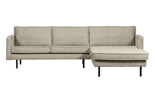 Bepurehome Rodeo Chaise Lounge Right Velvet wheatfield