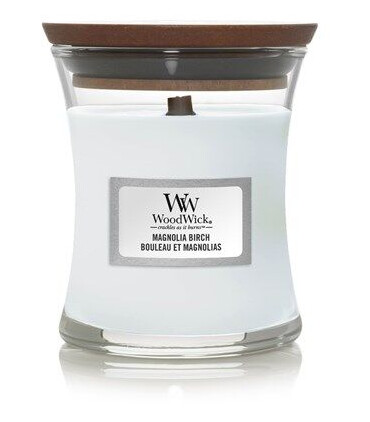 WoodWick Scented candle with wooden lid - Magnolia Birch