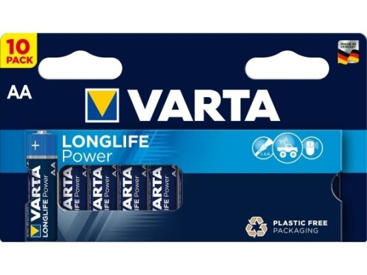 Varta Longlife Power AA/R6 batterier 10 stk