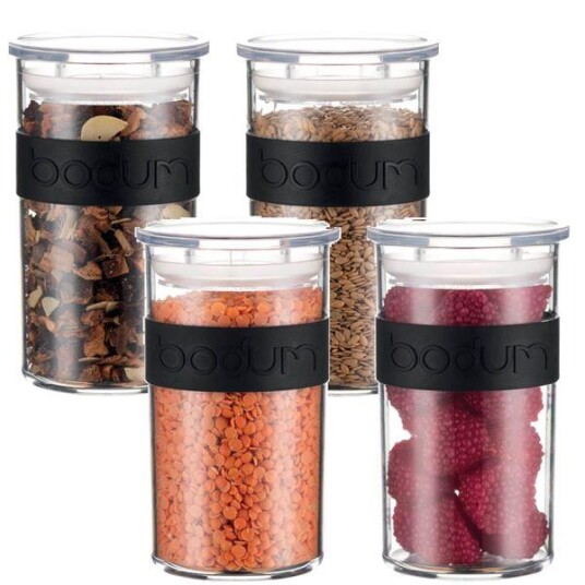 Bodum  Presso oppbevaringsboks 0,25L 4 stk svart