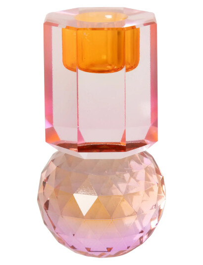 C"est Bon Crystal Candle Holder - Pink - H10.5CM