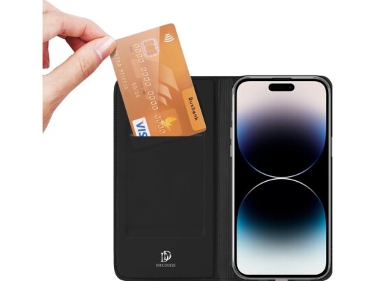 Dux Ducis Deksel Til Iphone 15 Pro Max Deksel Med Klaff Og Lommebok Dux Ducis Skin Pro - Sort