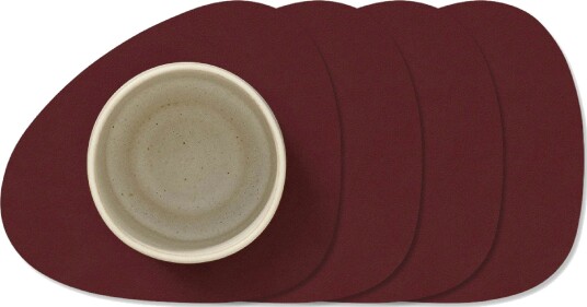 Curve Nupo Glassunderlegg 4-pk, Burgundy