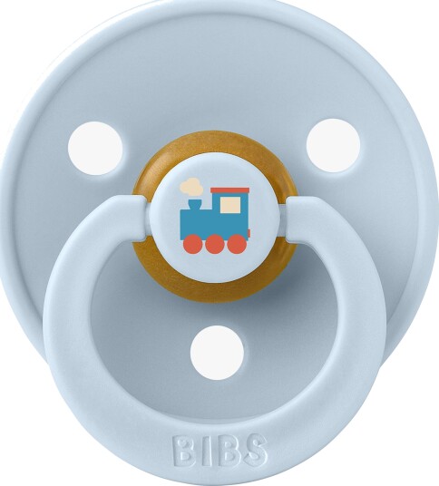 BIBS Colour Smokk Holiday Train Lateks Str. 1, Baby Blue