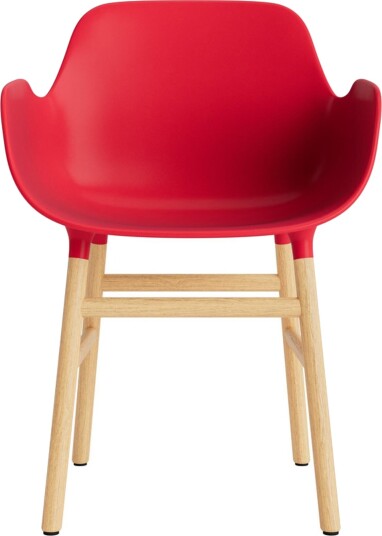 Normann Copenhagen Form Spisestuestol med Armlener Lys Rød/eik