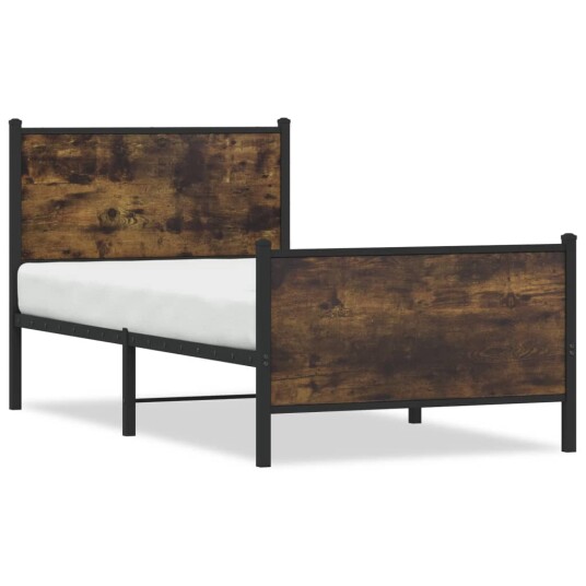  Sengeramme i metall uten madrass røkt eik 75x190 cm 8721102952623