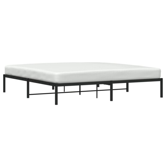  Sengeramme i metall svart 200x200 cm