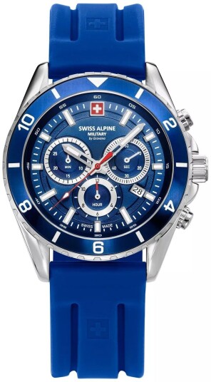Swiss Alpine Military Herreklokke 7034.9835 Sierra Blå/Gummi Ø43 mm