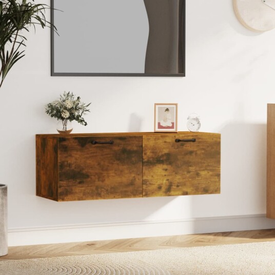 vidaXL Veggskap røkt eik 100x36,5x35 cm konstruert tre vidaXL Veggskap røkt eik 100x36,5x35 cm konstruert tre