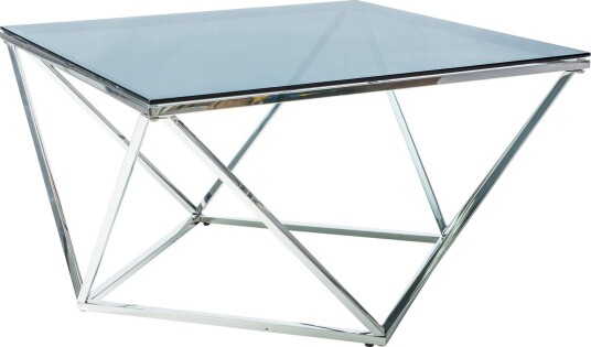 Silvero Sofabord 80 cm Glass/Silver